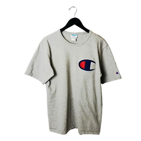 Champion Other - Champion T Shirt Classic Sport Gym Patch Tee Short Sleeve Cotton Solid Logo L
